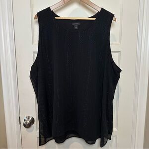 Halogen Sleeveless Black Shimmery Sleeveless Blouse - Size 3X